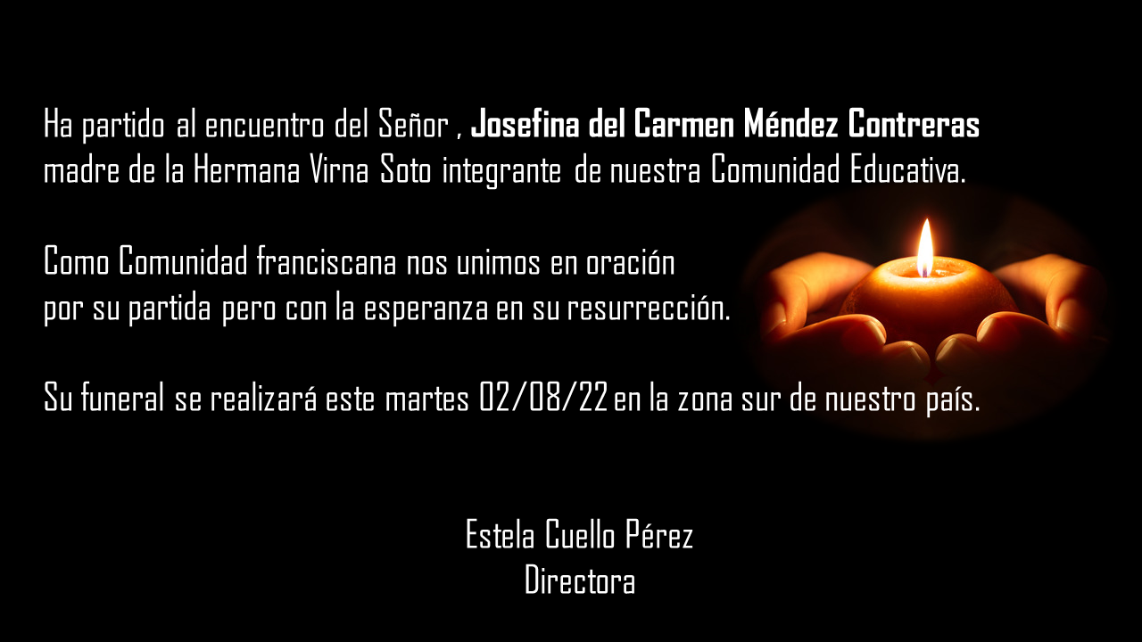 condolencia familia Hermana Virna Soto