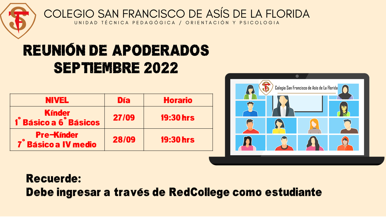 Reunión de Apoderados septiembre 2022 – Colegio San Francisco de Asís ...
