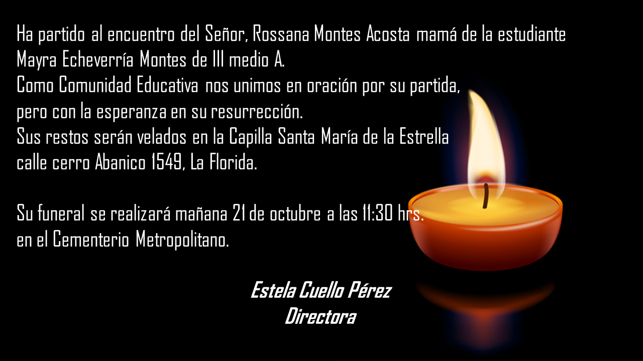Condolencia Familia Echeverría Montes 20 octubre